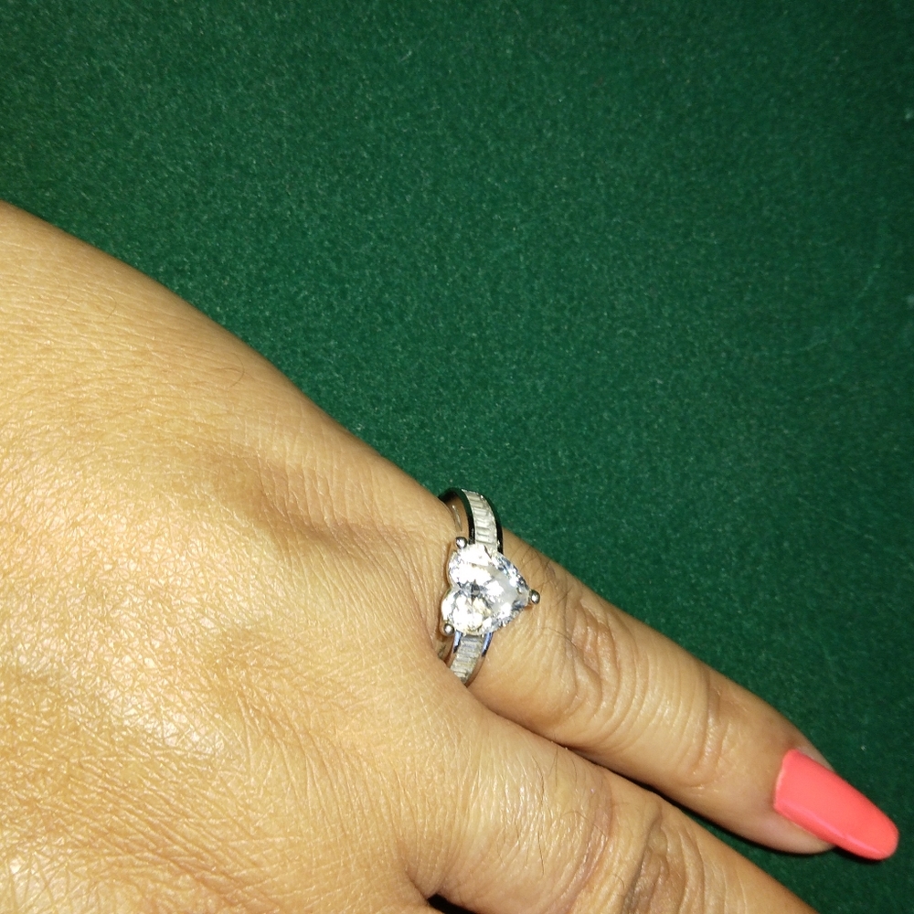 925 CZ heart ring
